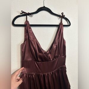 Lena medoyeff 100% silk brown dress